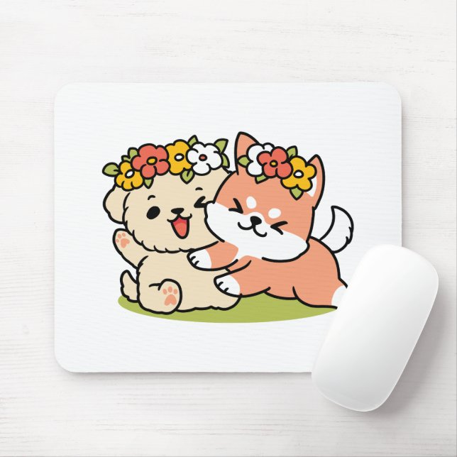 Mousepad Primavera dentro da cutena - Ilustração Adorável d (Com mouse)