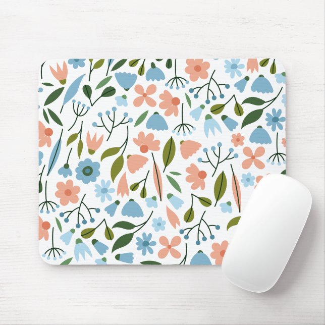 Mousepad Primavera Floral mínimo (Com mouse)