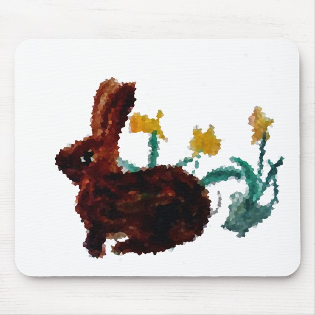 Mousepad Primavera Rabbit Daffodil Art (Frente)