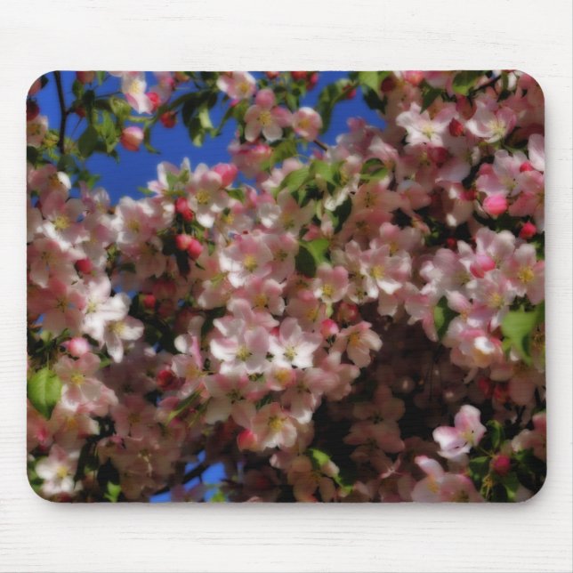 Mousepad Primavera rosa Brilha Arte Floral (Frente)