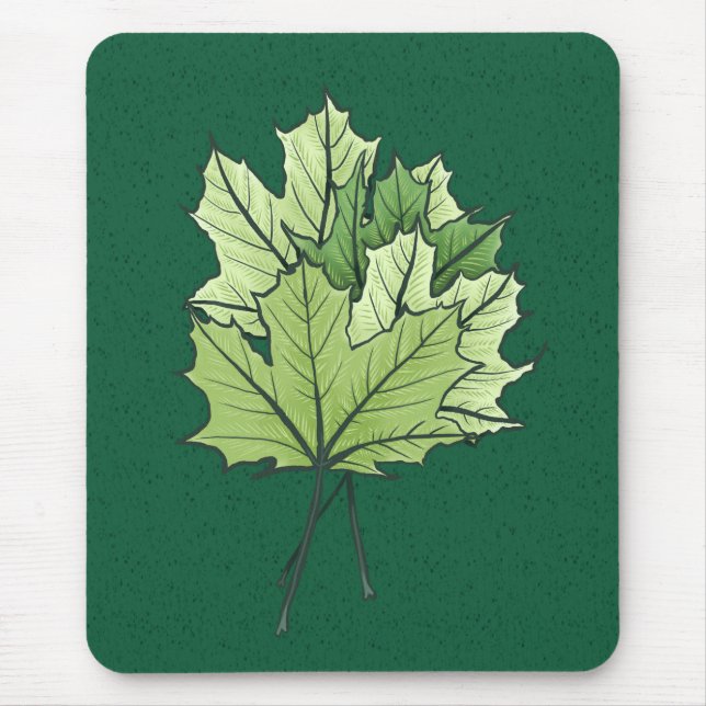 Mousepad Primavera Verde-Folha Fora Arte Botânica (Frente)