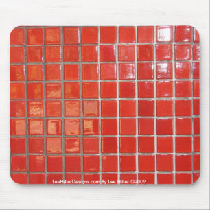 Mousepad Primaveras quentes, Azulejos vermelhos AR, placa c