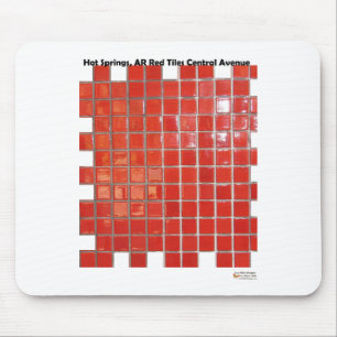 Mousepad Primaveras Quentes, Azulejos Vermelhos AR Presente