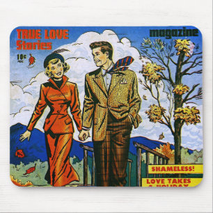 Mousepad Primeira Romance Autumn Love Vintage Histórias em