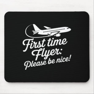 Mousepad Primeira Viagem de Avião em Família Crianças Voado