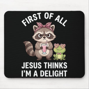 Mousepad Primeiro De Jesus Acha Um Design De Guaxinim Encan