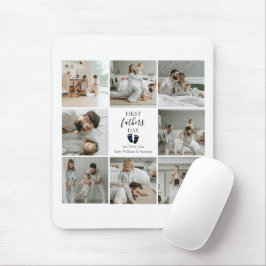Mousepad Primeiro Dia de os pais - Pegadas de Bebês e Coraç