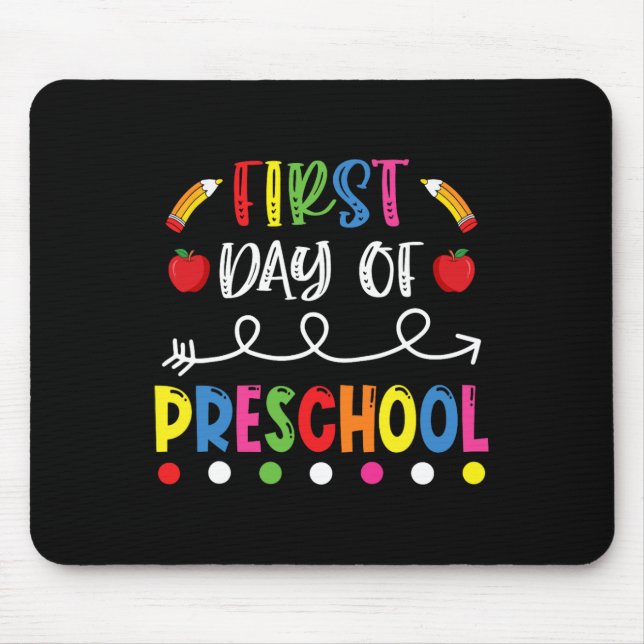 Mousepad Primeiro dia de pré-escola de volta à escola (Frente)