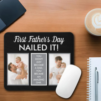 Mousepad Primeiro Dia dos Pais Acertou em Cheio Foto Person