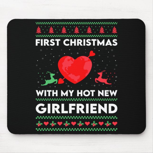 Mousepad Primeiro Natal Com Minha Nova Namorada Homens Feio (Frente)