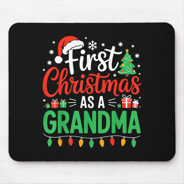 Mousepad Primeiro Natal como uma Avó Correspondente à Nova  (Frente)