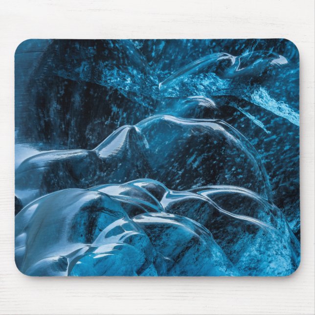 Mousepad Primeiro Plano das Paredes de Gelo Azul (Frente)