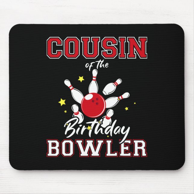 Mousepad Primo Do Birthday Bowler Bday Boliche Partido C (Frente)