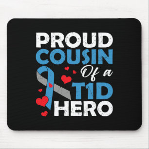 Mousepad Primo Orgulhoso De Diabetes Tipo 1, Guerreiro Heró