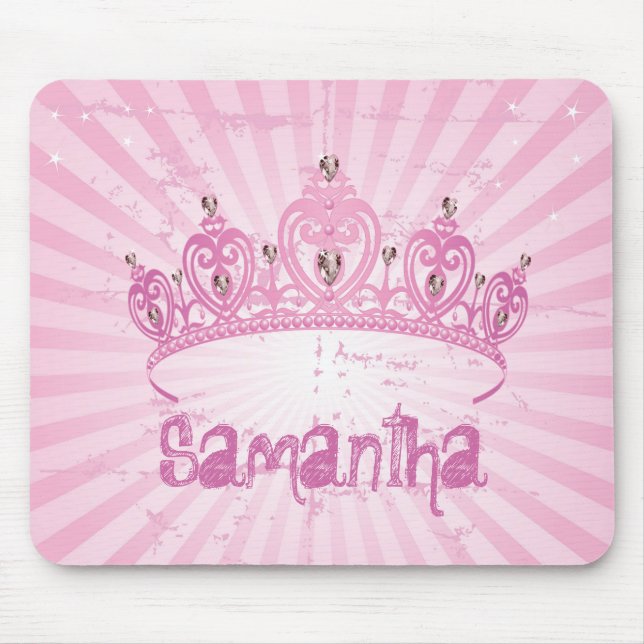 Mousepad Princesa cor-de-rosa Coroa Tiara Personalized (Frente)