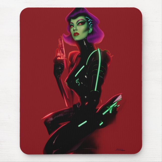 Mousepad Princesa Cybrella na Festa Cyberpunk (Frente)
