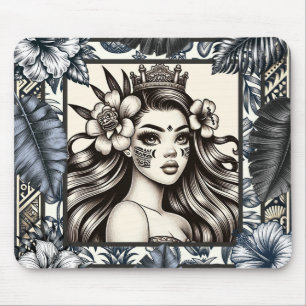 Mousepad Princesa Polinésia Princesa Azul Tribal