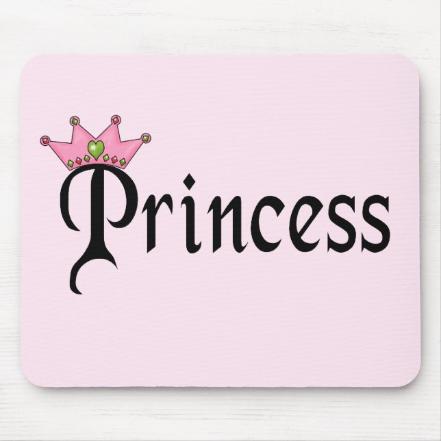 Mousepad Princesa Texto com Coroa (Frente)
