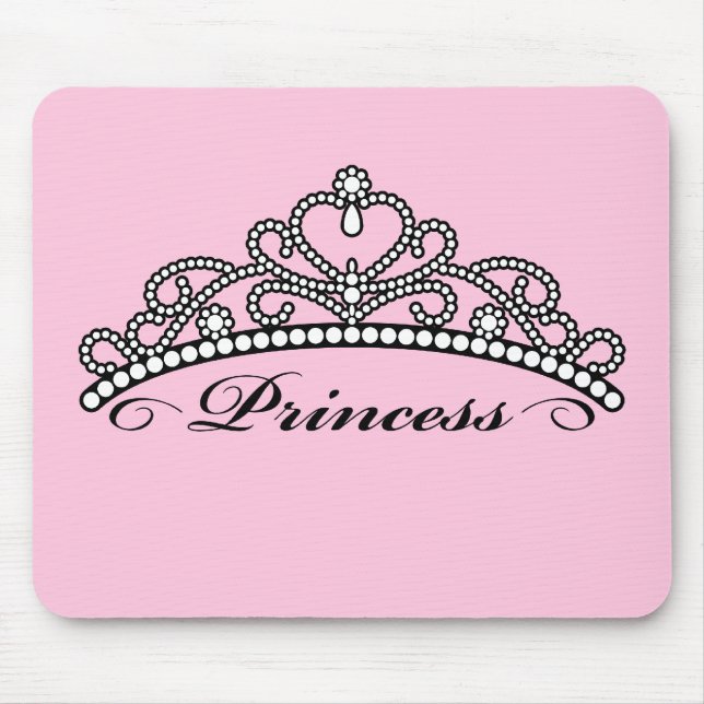 Mousepad Princesa Tiara Mouseapad (fundo cor-de-rosa) (Frente)