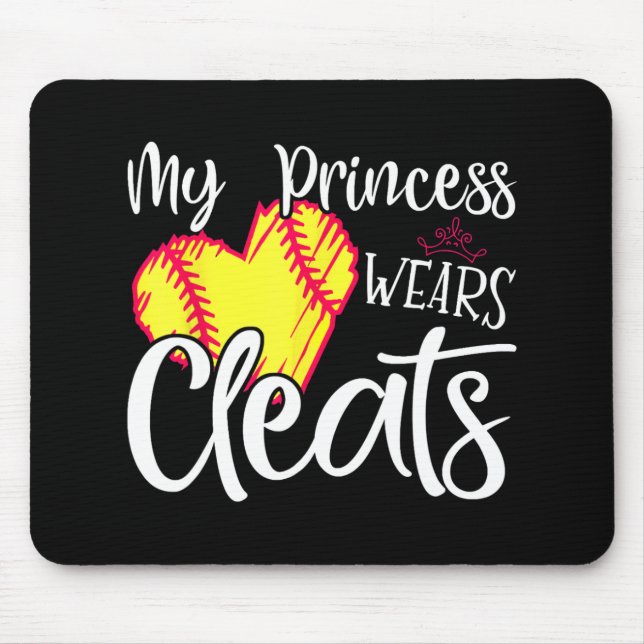 Mousepad Princesa Veste Limpa Softball Mãe Pai Baseball Pl (Frente)