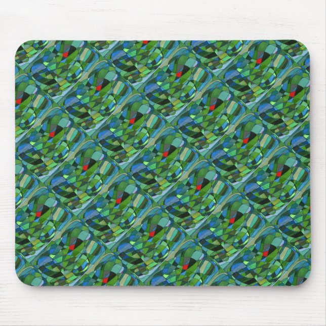 Mousepad "Principalmente Verdes" Painel de Design Abstrato (Frente)