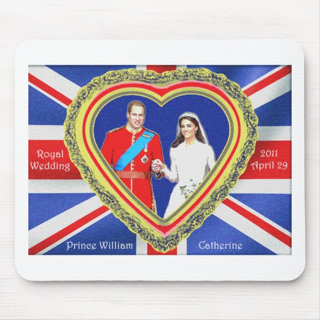 Mousepad Príncipe William e casamento real de Catherine (Frente)