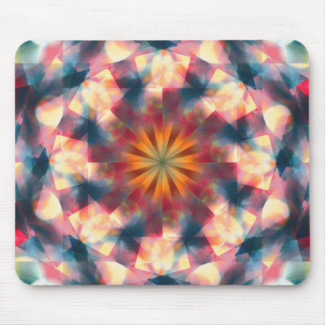 Mousepad Prismático Caleidoscópico Psicodélico Mandala (Frente)