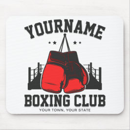 Mousepad Pro Boxer ADD NAME - Luvas vermelhas Formação em A