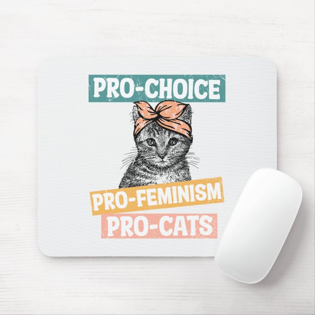 Mousepad Pró-Escolha, Pro-Feminismo, Pro-Cat | Tambor (Com mouse)