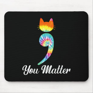 Mousepad Problema Semicolon Tie Dye Prevenção Suicídio