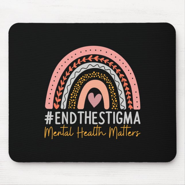 Mousepad Problemas Acabam Com O Estigma Rainbow Boho (Frente)
