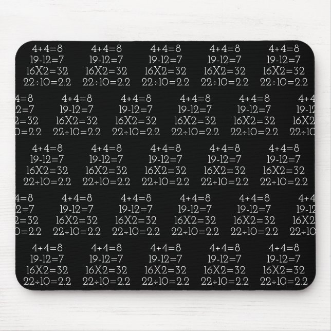 Mousepad Problemas de matemática em preto (Frente)
