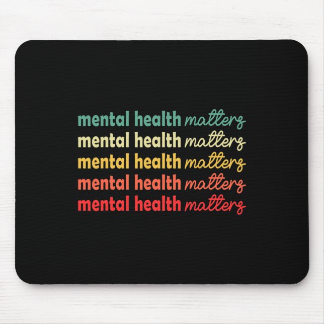 Mousepad Problemas de Saúde Mental Conscientização Retro Au (Frente)