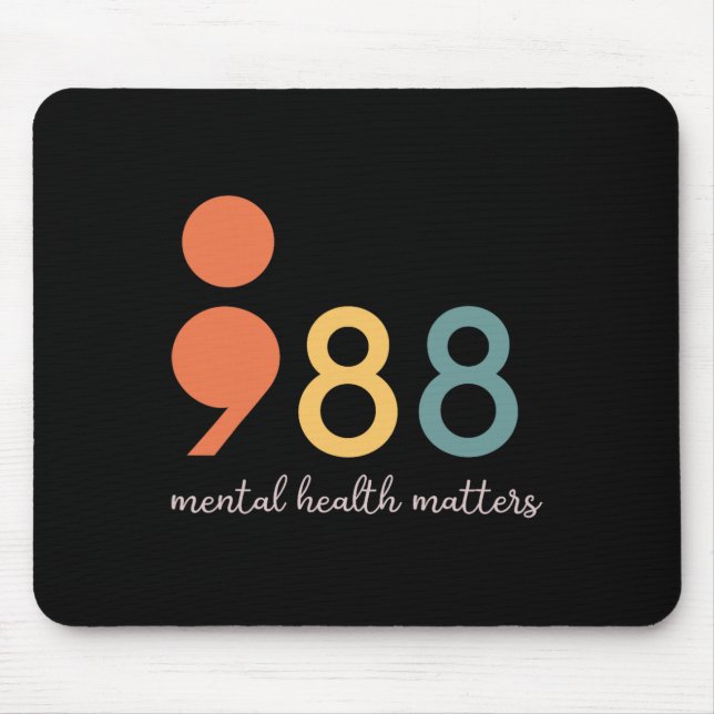 Mousepad Problemas de saúde mental do ponto e vírgula 988 P (Frente)