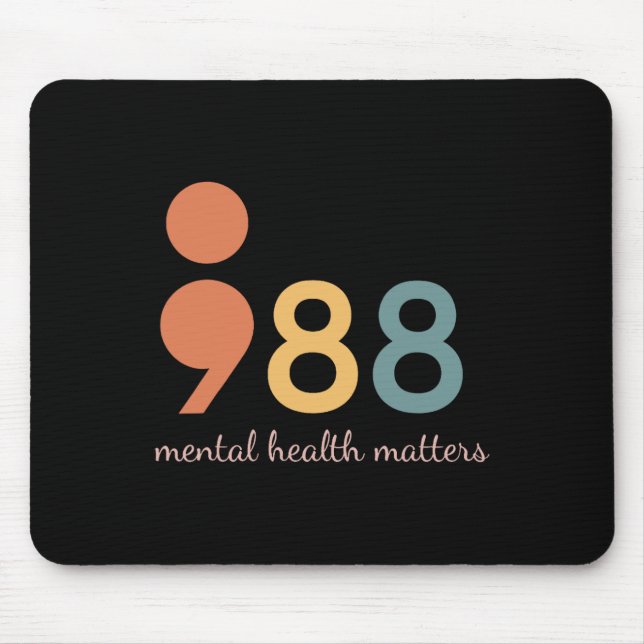 Mousepad Problemas de Saúde Mental do Semicolão Prevenção d (Frente)