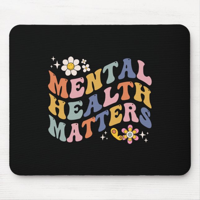 Mousepad Problemas de Saúde Mental Doença do Cérebro Humano (Frente)