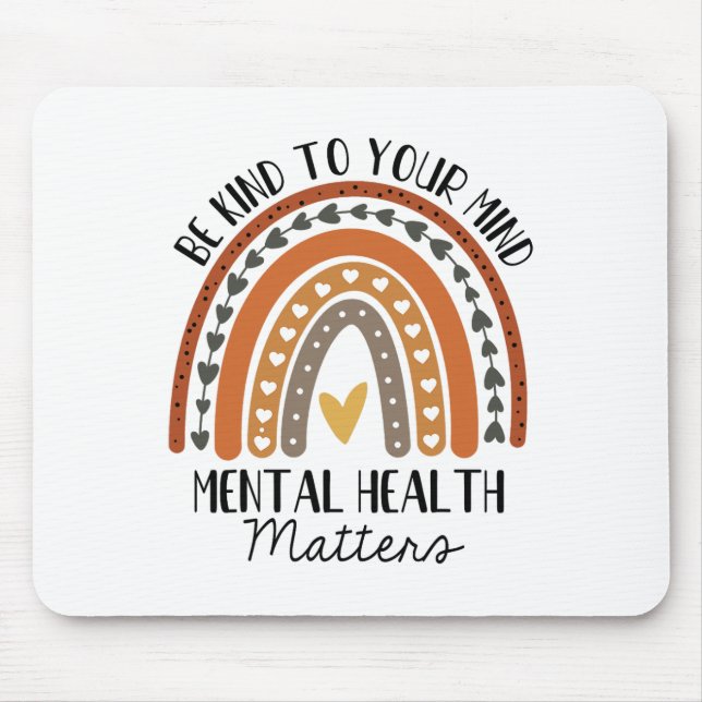 Mousepad Problemas de saúde mental gentis Bolinhas Rainbow  (Frente)