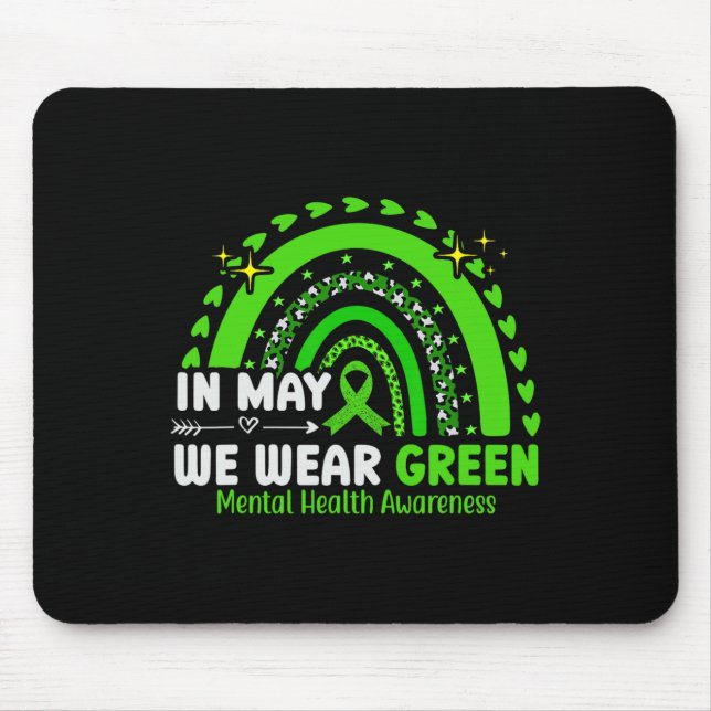 Mousepad Problemas de Saúde Nós Usamos Verde Conscientizaçã (Frente)