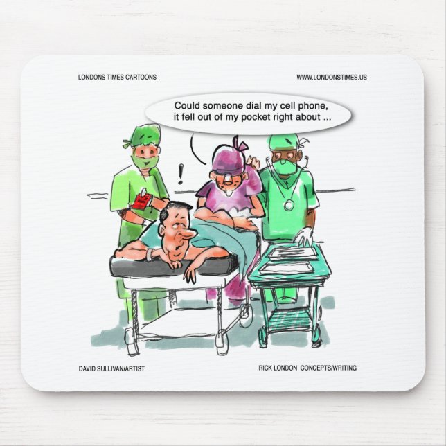 Mousepad Proctologista Perde Celular Engraçado (Frente)