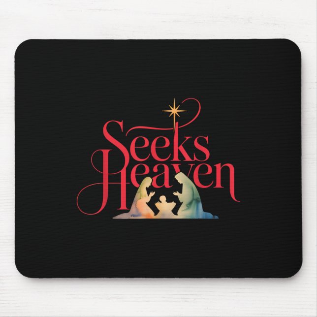 Mousepad Procura Cena de Natal Divina Engraçada 67 Meme Cri (Frente)