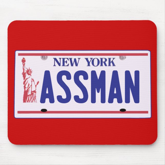 Mousepad Produtos da matrícula de Assman New York (Frente)