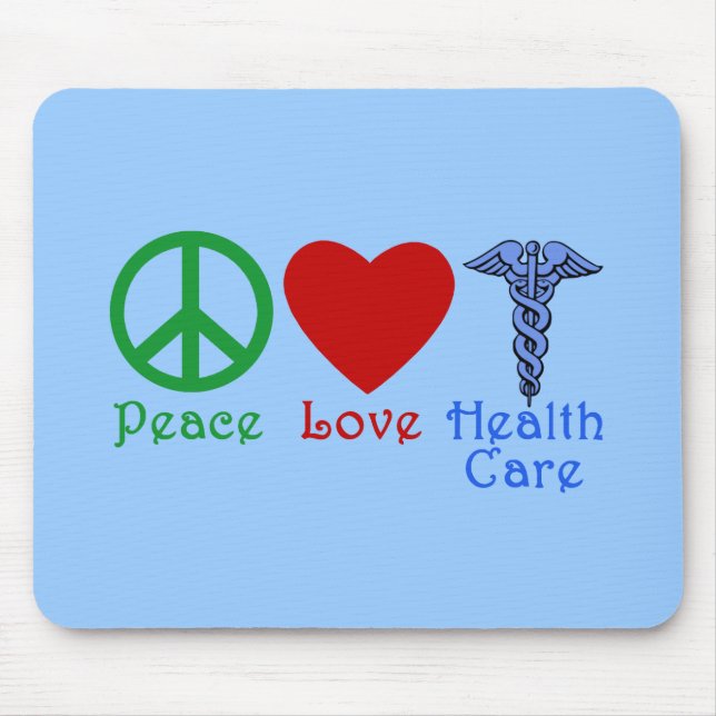 Mousepad Produtos dos cuidados médicos do amor da paz (Frente)