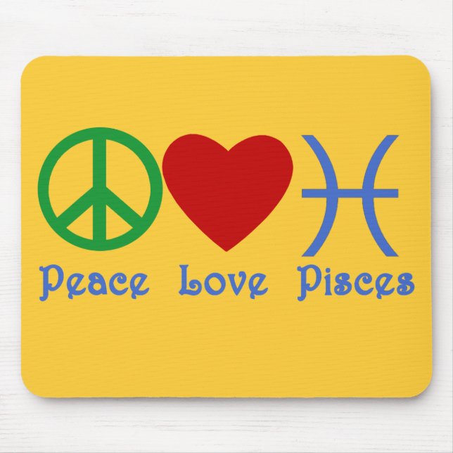 Mousepad Produtos dos peixes do amor da paz (Frente)