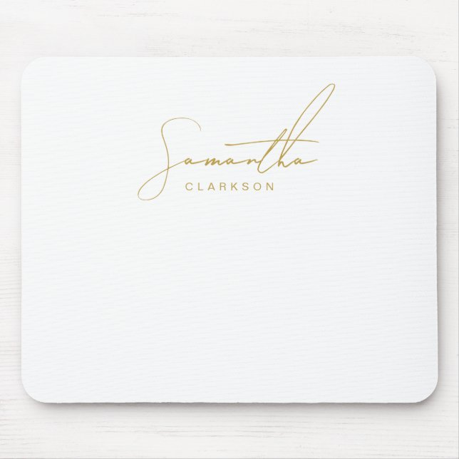 Mousepad Professional Handwritten Gold Script Typography (Frente)