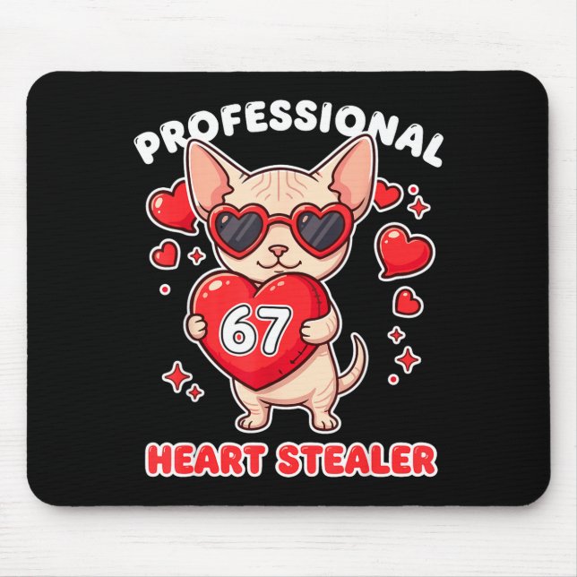 Mousepad Professional Heart Stealer Valentines 67 Meme 6 7  (Frente)