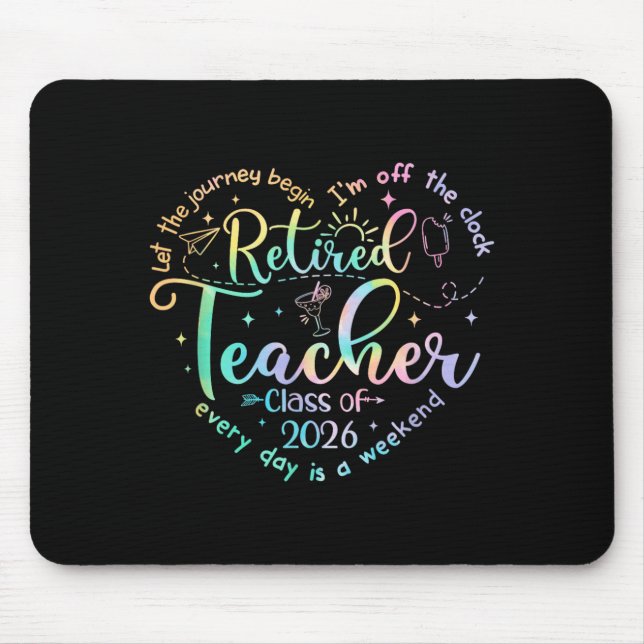 Mousepad Professor Aposentado Cl de 2026 Coração Engraçado  (Frente)