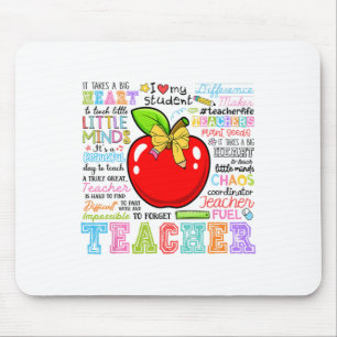 Mousepad Professor Arco Lápis Maçã Divertido Volta às Aulas