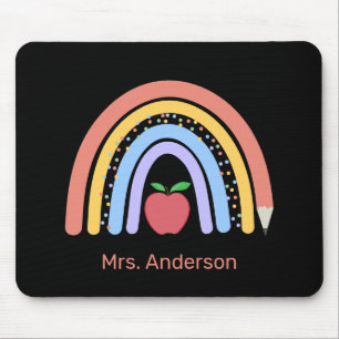 Mousepad Professor Colorido Arco-Íris Lápis Maçã