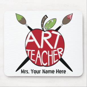 Mousepad Professor de arte Apple & escovas de pintura