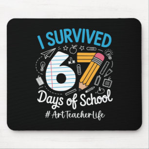Mousepad Professor de Arte Sobreviveu 67 Dias De Humor Esco